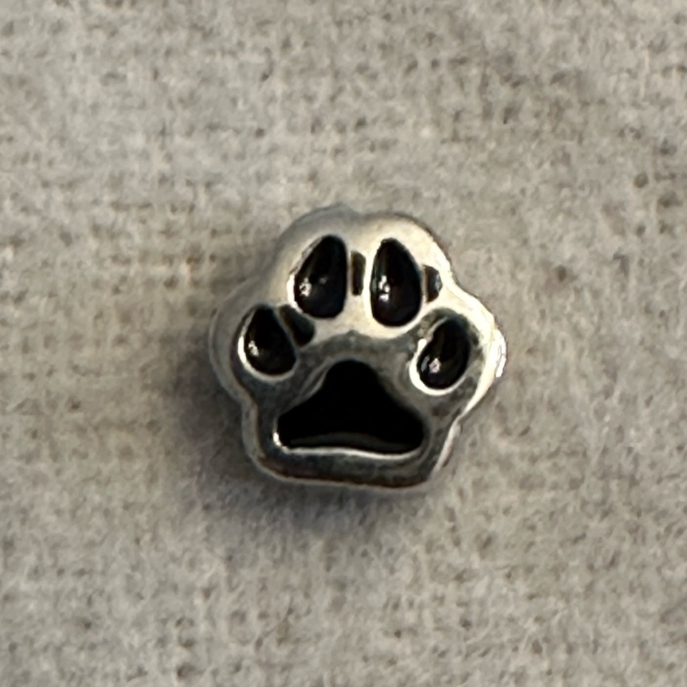 Origami Owl Floating Dog Paw Print Charm